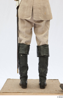  Photos Army man in cloth suit 2 18th century Army beige pants high leather shoes historical clothing lower body 0005.jpg